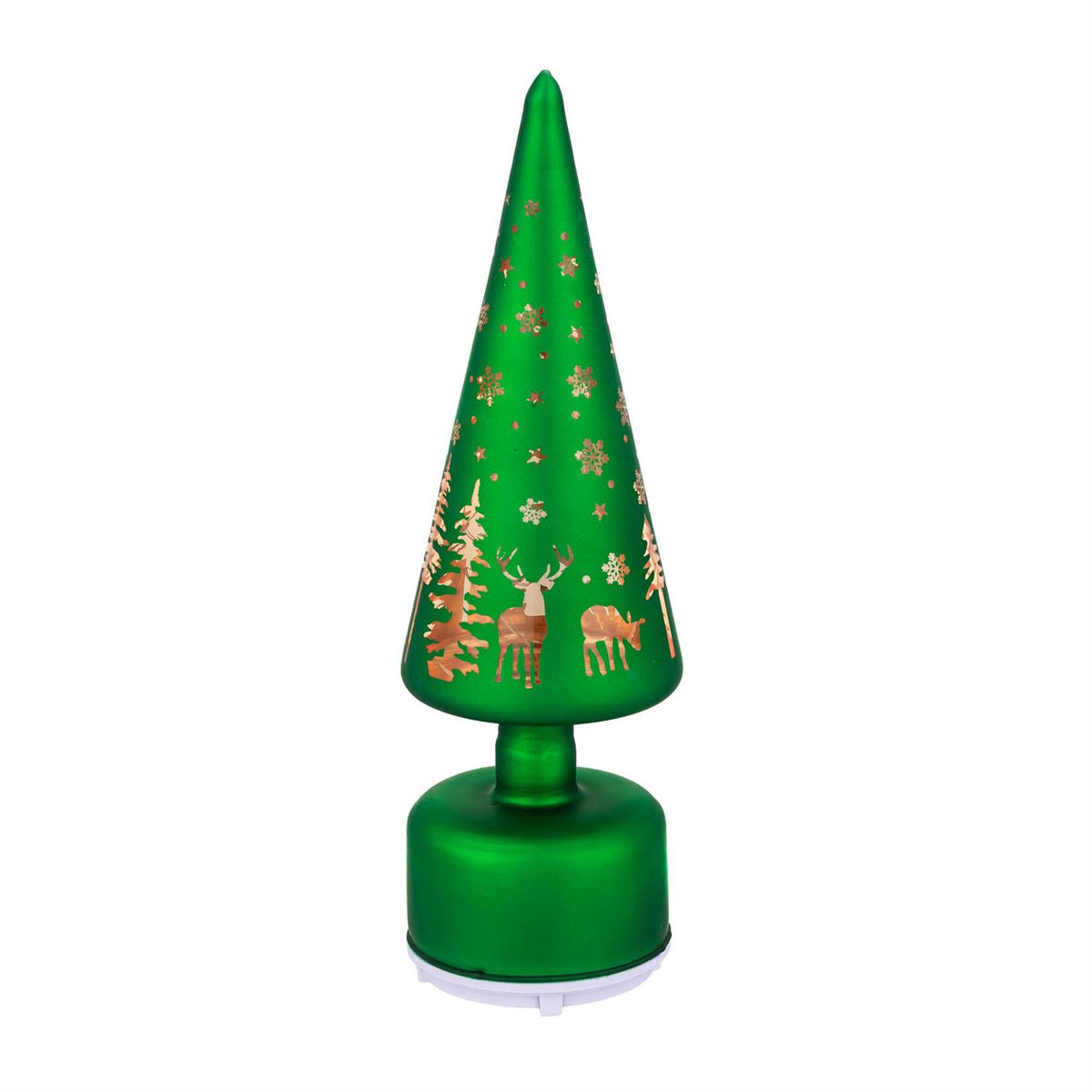 Heartfelt Cheer LED Glass Tree W/ Rotating Base