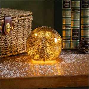 Winter Grove LED Glass Ball W/ Tree Table Decor