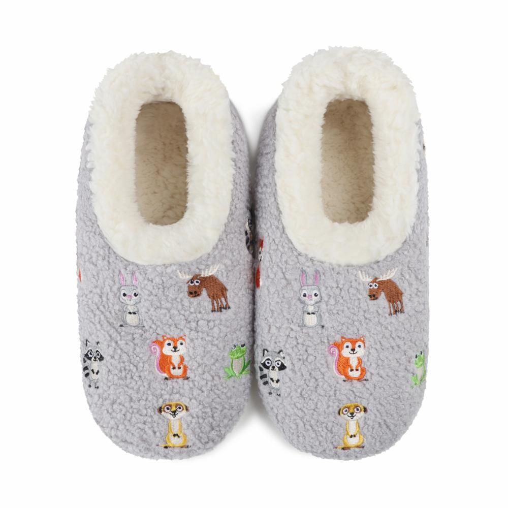Snoozies Womens Embroidery Slippers