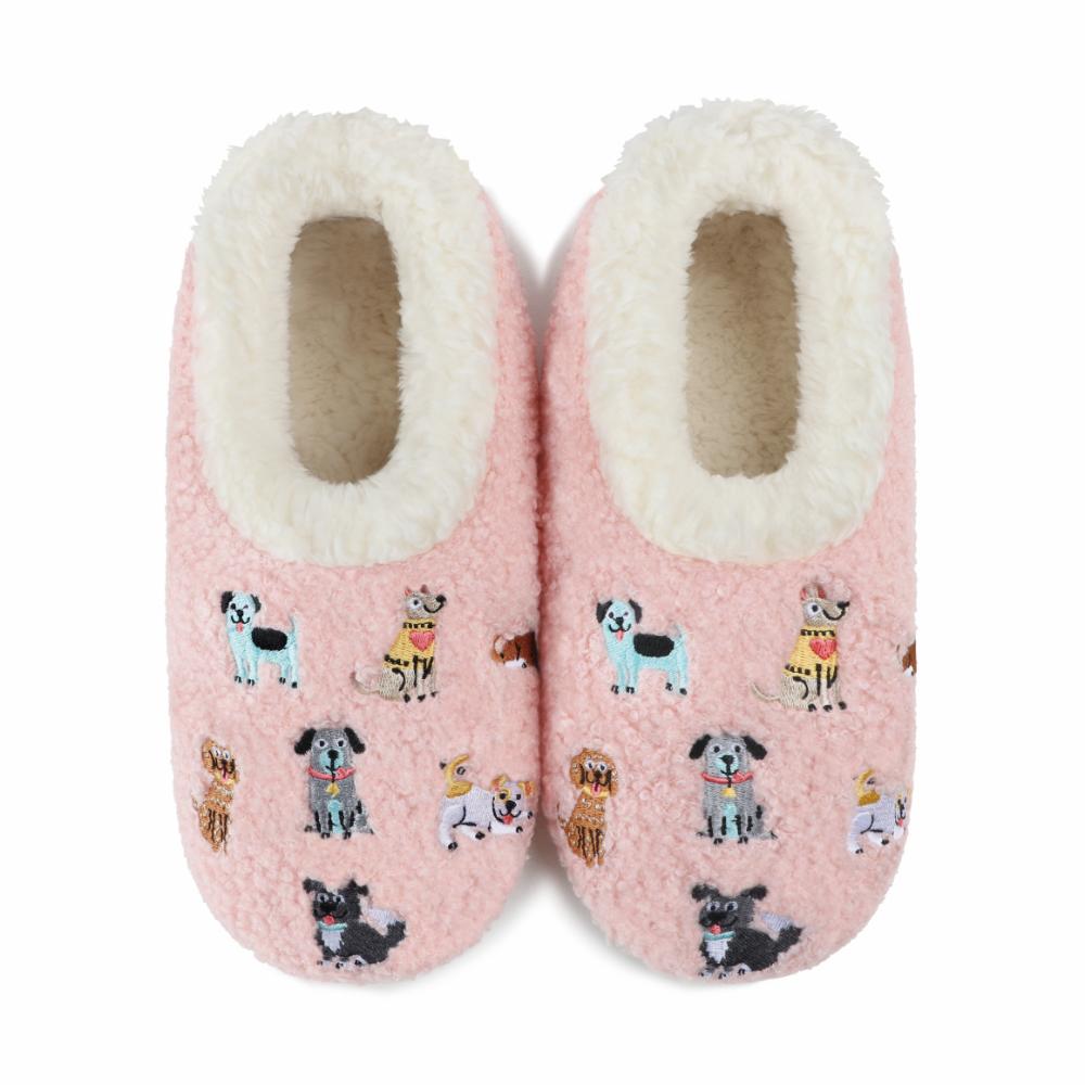 Snoozies Womens Embroidery Slippers