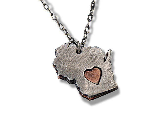 Wisconsin Pewter Chain Necklace