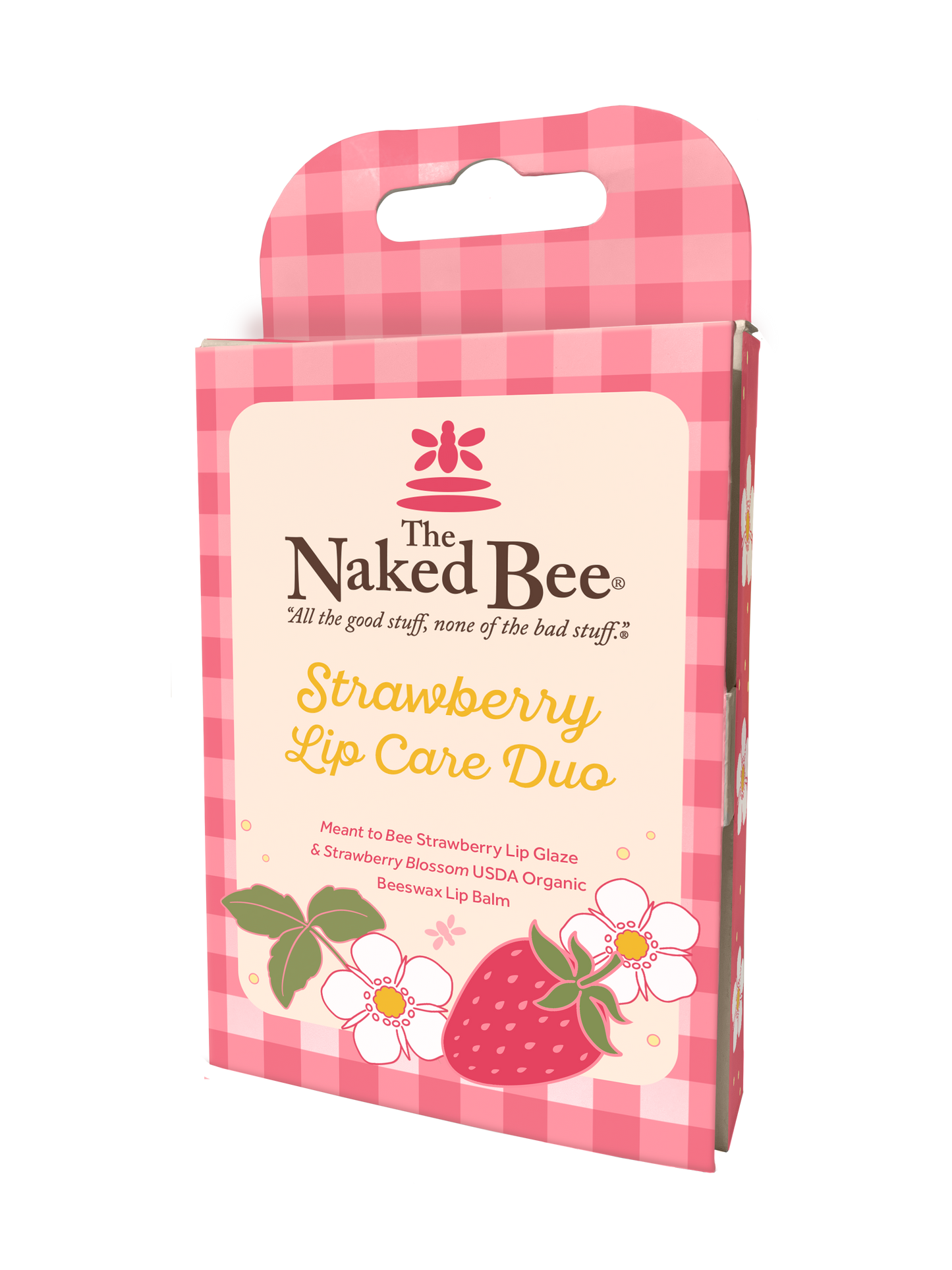 The Naked Bee Strawberry Lip Care Duo