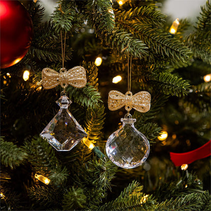 Pearl & Pine Acrylic Ornament W/ Bow