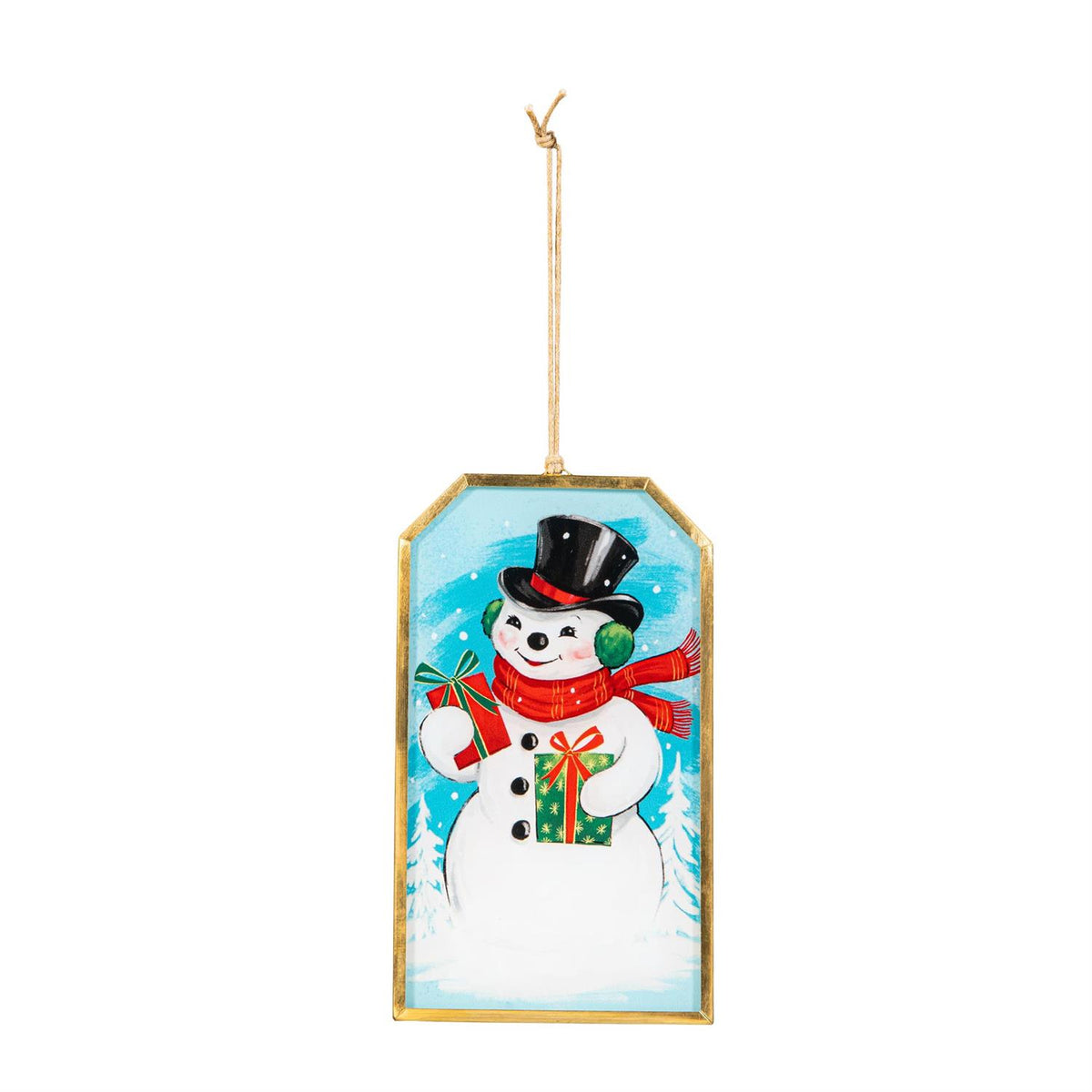 Heartfelt Cheer Glass Rectangle Christmas Ornaments