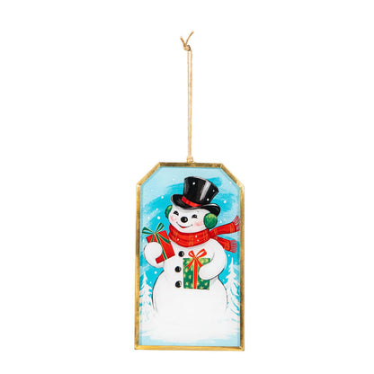 Heartfelt Cheer Glass Rectangle Christmas Ornaments