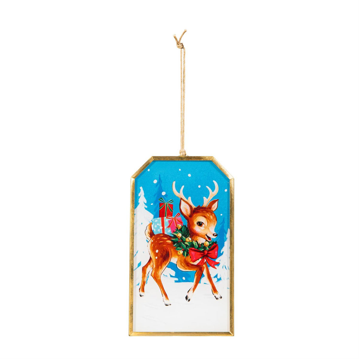 Heartfelt Cheer Glass Rectangle Christmas Ornaments
