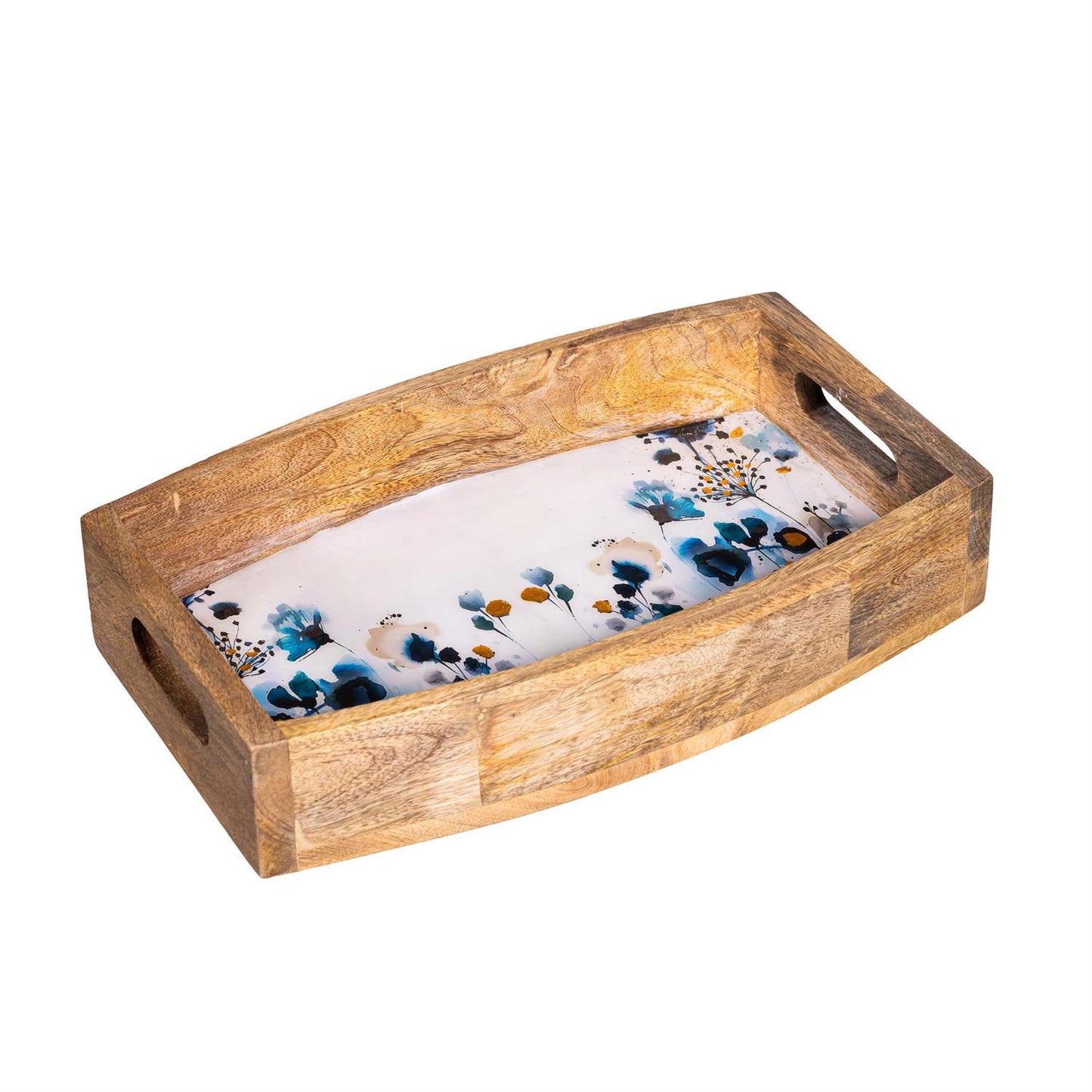 Gilded Meadow Wood Serving Tray With Handles