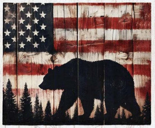 Americana Bear Throw Blanket