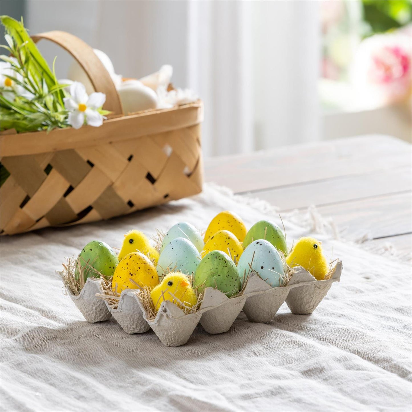 Egg Carton and Chicks Table Decor