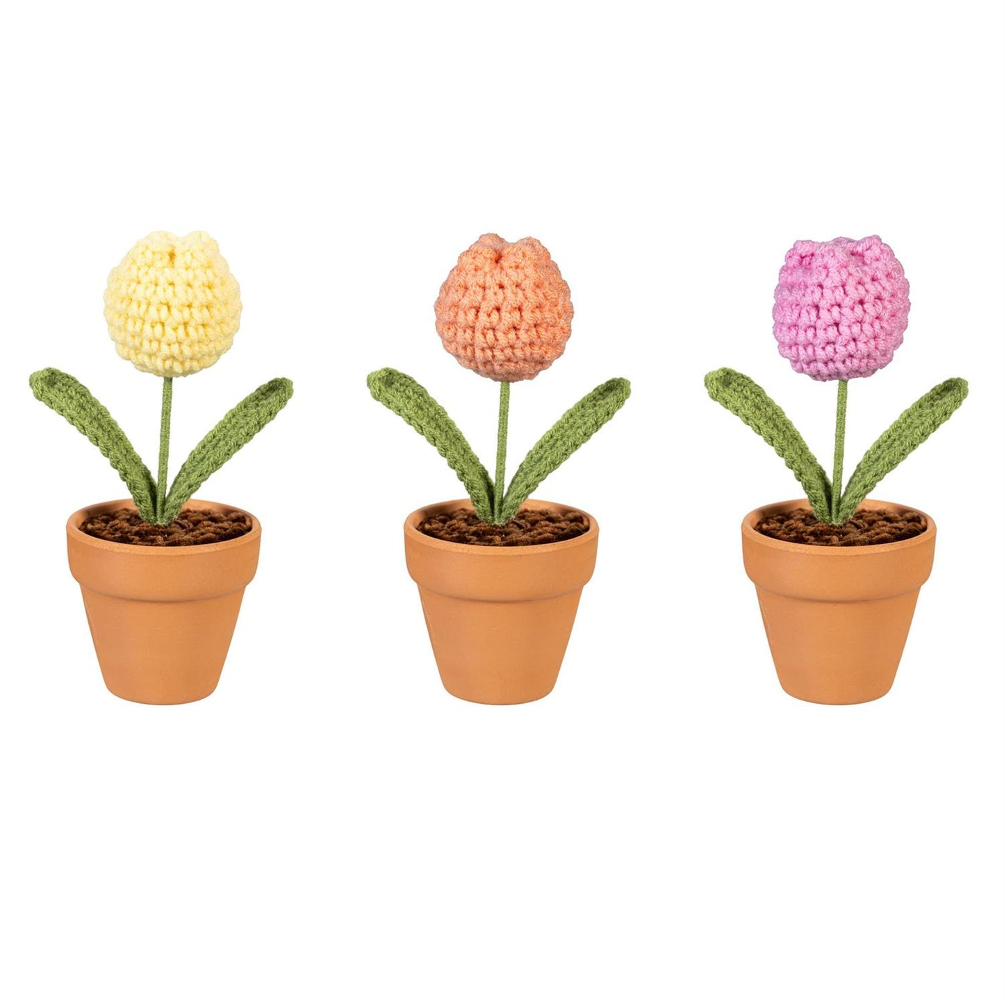 Fabric Crochet Tulip in Pot