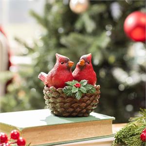 Snowbirds Cardinals In Basket Table Decor