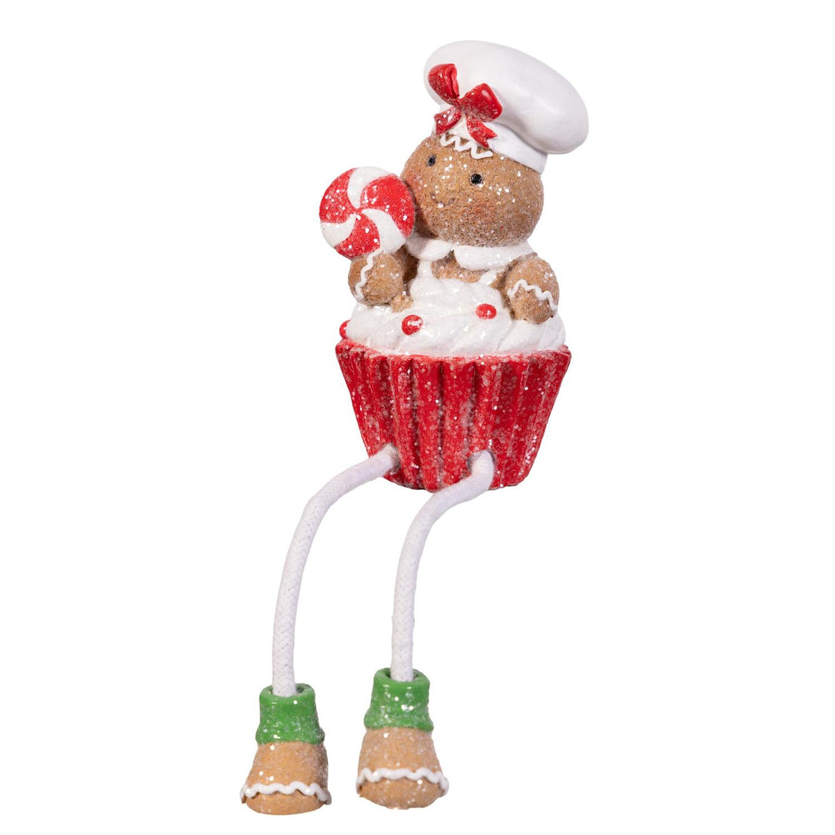 Sugar & Stripe Gingerbread W/ Dangling Legs Table Decor