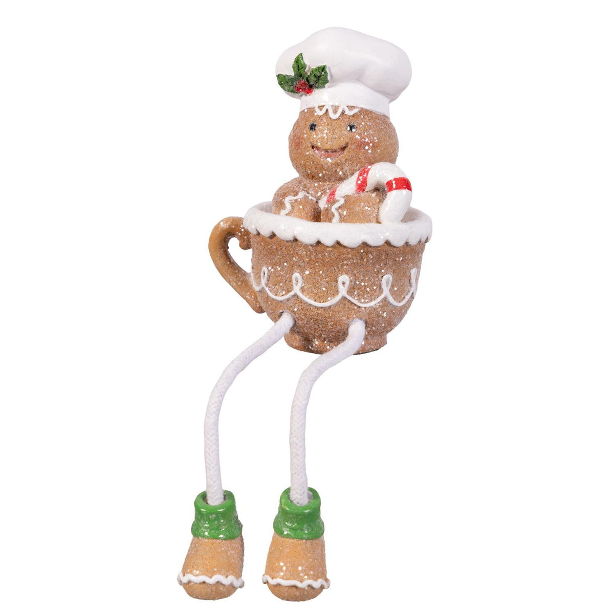Sugar & Stripe Gingerbread W/ Dangling Legs Table Decor