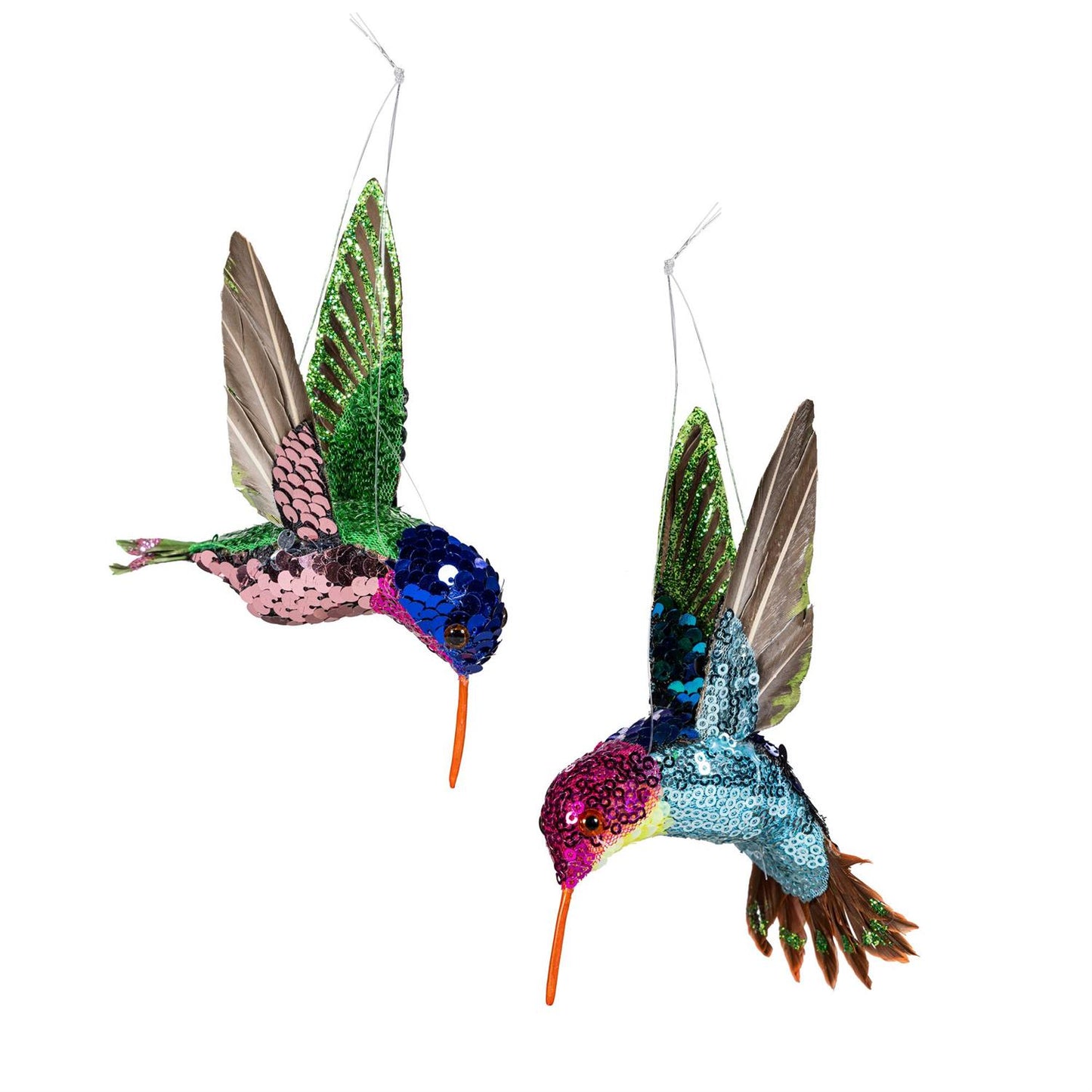 Plastic Glitter Hummingbird Hanging Decor