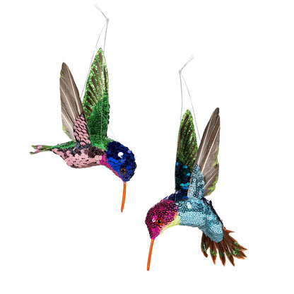 Plastic Glitter Hummingbird Hanging Decor