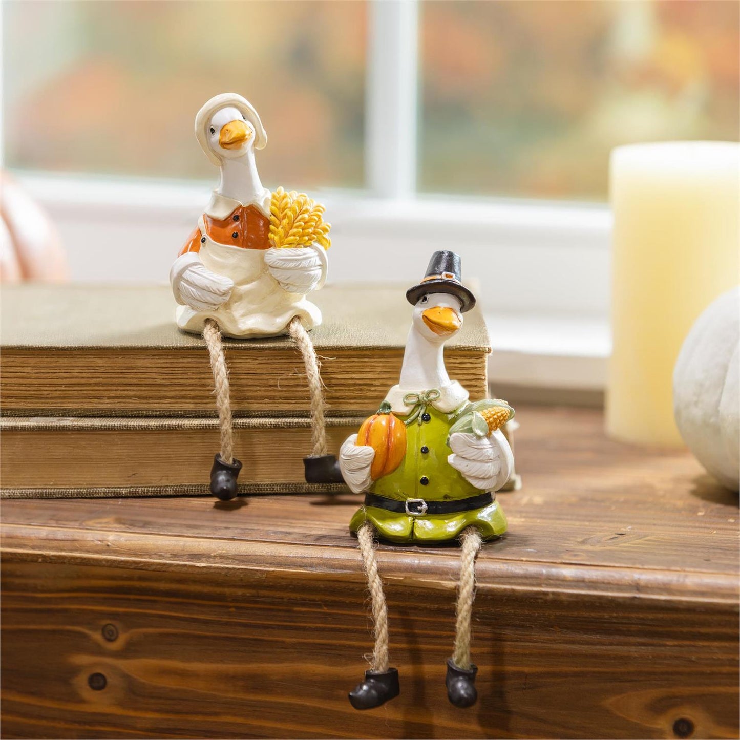 Harvest Blossom Goose with Dangling Legs