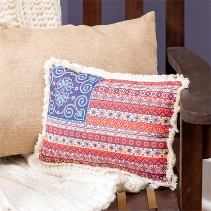 Americana BOHO Frayed Pillow
