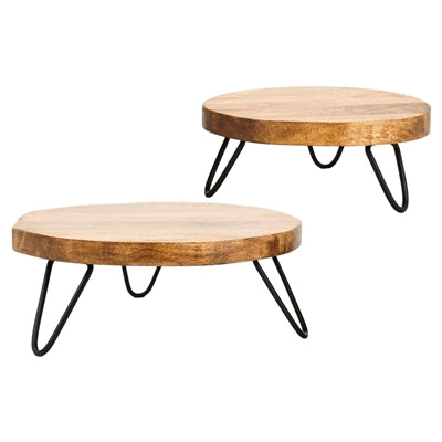 Thick Wood Stands With Metal Legs