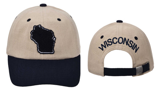 Wisconsin Map Embroidered Baseball Hat
