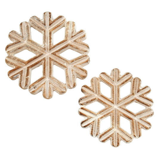 Wood Snowflake Magnets