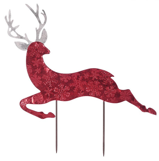 Holiday Leaping Deer Stake