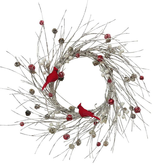 Snowy Trig Berry Pinecone Wreath
