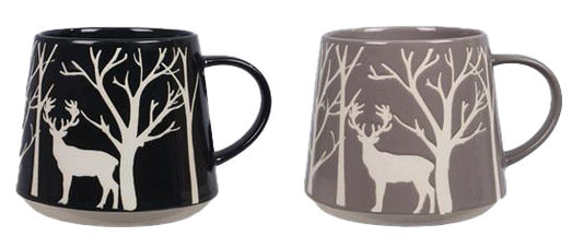 Stoneware Deer Mugs