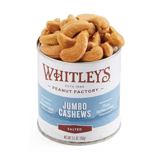 Whitley's Peanuts - Jumbo Cashews 5.5oz Tin