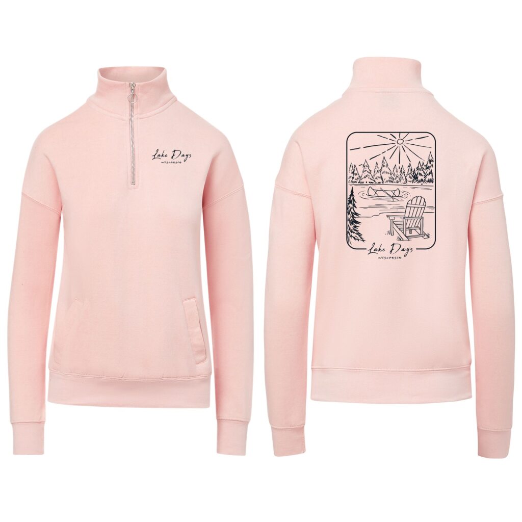 Lake Days Wisconsin Ladies 1/4 Zip Pullover