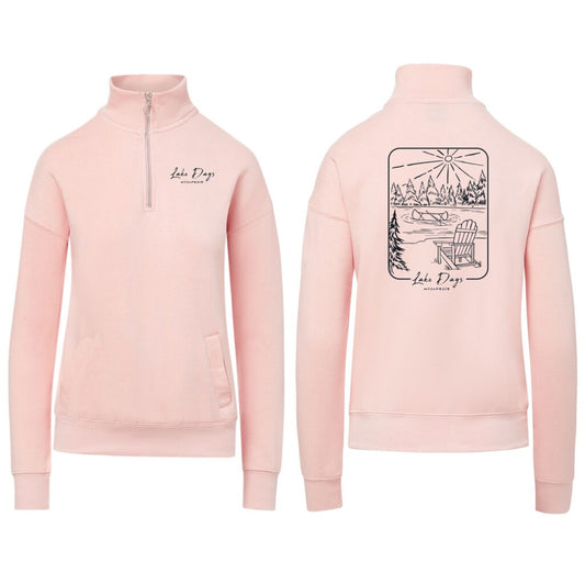 Lake Days Wisconsin Ladies 1/4 Zip Pullover