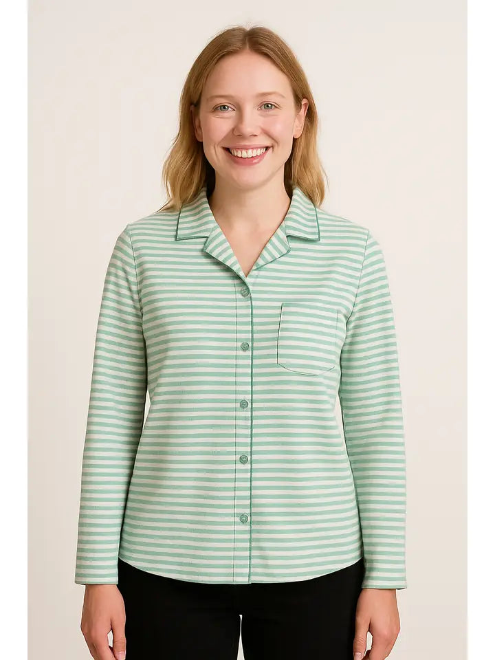 Long Sleeve Striped Shacket