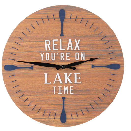 Relax You're on Lake Time Wall Clock