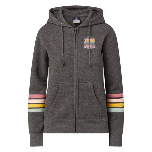 My Happy Place Striped Sleeve Full Zip