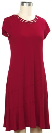 Southern Lady Solid Red Knit Dress