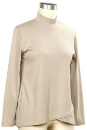 N Touch Long Sleeve Mock Neck Solid Top
