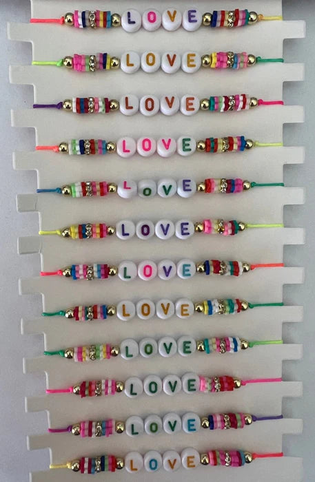 Girls "LOVE" Cord Slider Bracelet