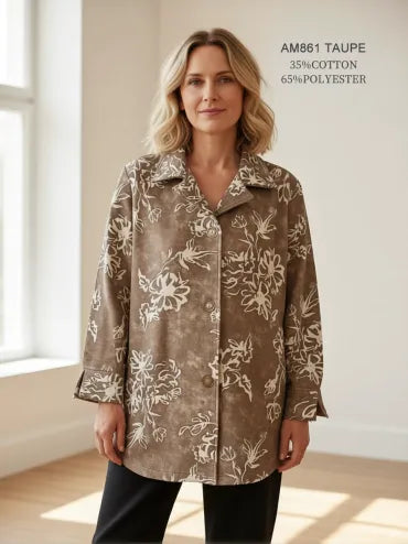Creation Suede Floral Print Top