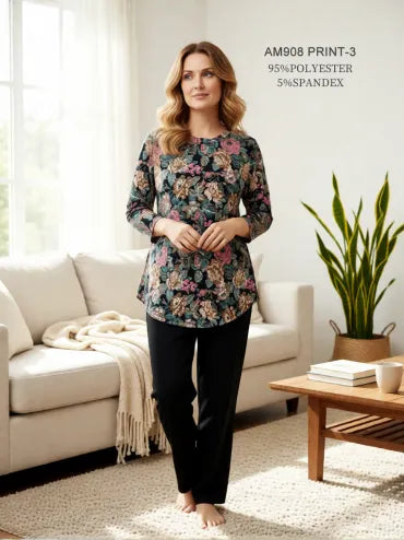 Creation Printed Long Sleeve Top
