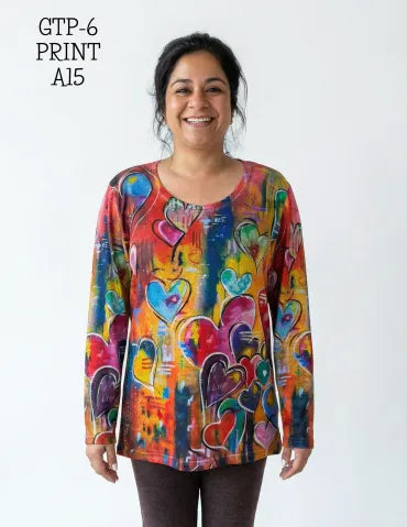 Creation Printed Long Sleeve Top
