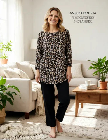Creation Printed Long Sleeve Top