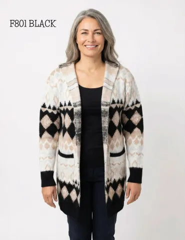 Creation Argyle Open Sweater