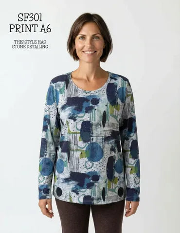 Creation Printed Long Sleeve Top