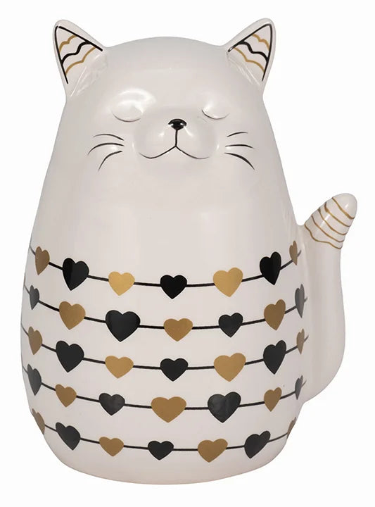 Black and Gold Hearts Cat