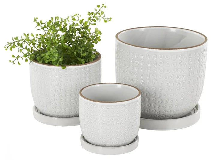 Dimpled Planter With Tray