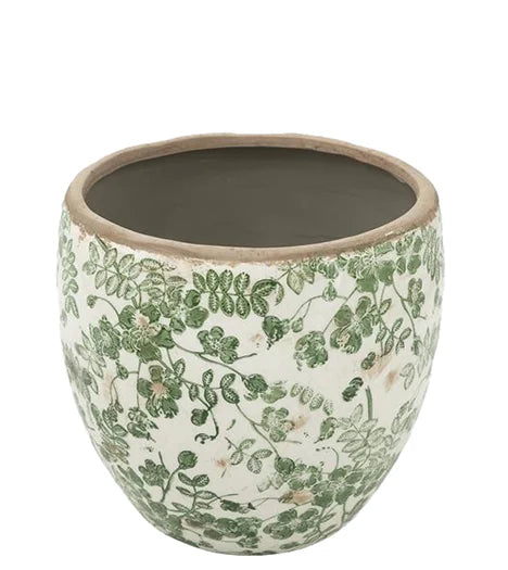 Ivy Print Vintage Pots